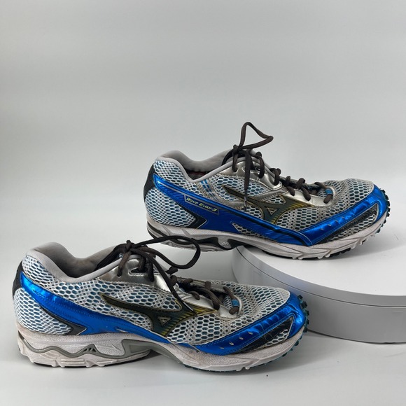 Mizuno Wave Elixir 3 Men Running Shoes Silver Blue Size 10.5 - Picture 3 of 8